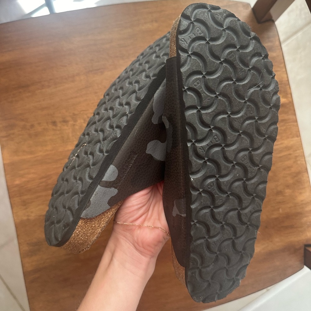 Birkenstock Arizona Black and Gray Camouflage Sandals - Picture 7 of 8